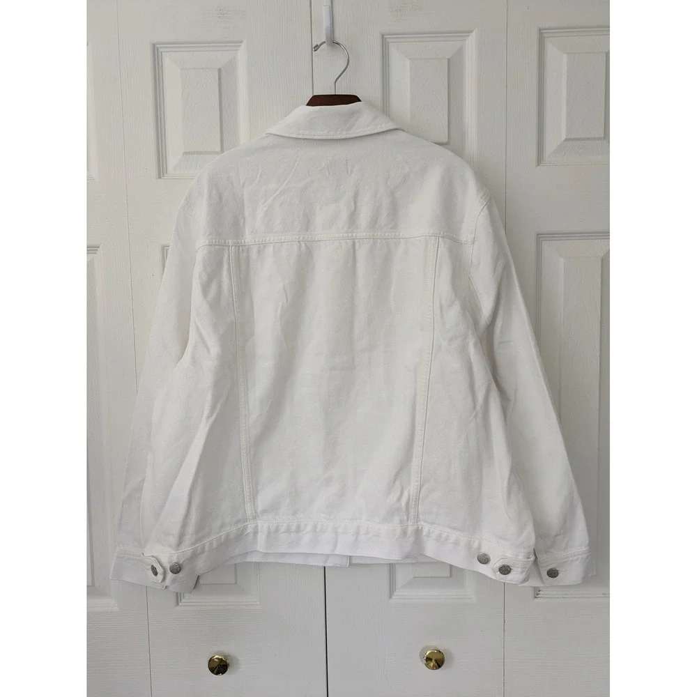 J.Crew Relaxed Denim Jacket Womens Size XXL White NWT $128 CJ090 - Picture 4 of 7